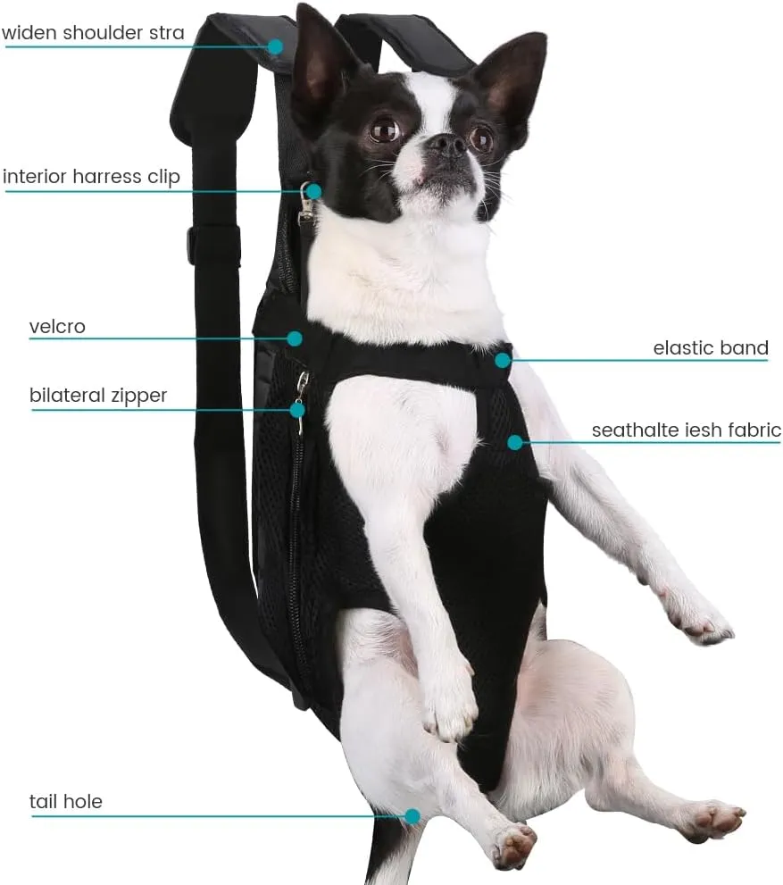 Inspack Dog Cat Backpack Carrier, Dog Carrier Backpacks for Small Medium Dogs, Pet Dog Front Chest Carriers Backpack, Puppy Carrier Sling Backpack, Holder Papoose for Baby Cat BodyMedium Size