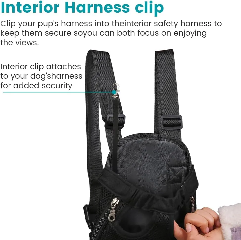 Inspack Dog Cat Backpack Carrier, Dog Carrier Backpacks for Small Medium Dogs, Pet Dog Front Chest Carriers Backpack, Puppy Carrier Sling Backpack, Holder Papoose for Baby Cat BodyMedium Size