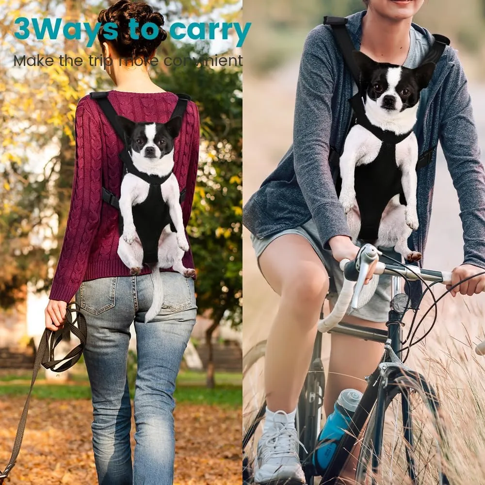 Inspack Dog Cat Backpack Carrier, Dog Carrier Backpacks for Small Medium Dogs, Pet Dog Front Chest Carriers Backpack, Puppy Carrier Sling Backpack, Holder Papoose for Baby Cat BodyMedium Size