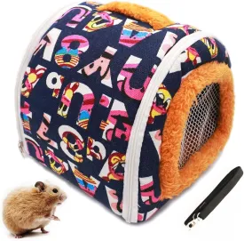 KAMEIOU Soft Small Animal Pet Chinchilla Hamter Small Guinea Pig Hedgehog Carrier Bag with Portable Handle and Detachable Shoulder Strap 8 x 8 Inches Warm Small Pet Carrier Pounch Bag