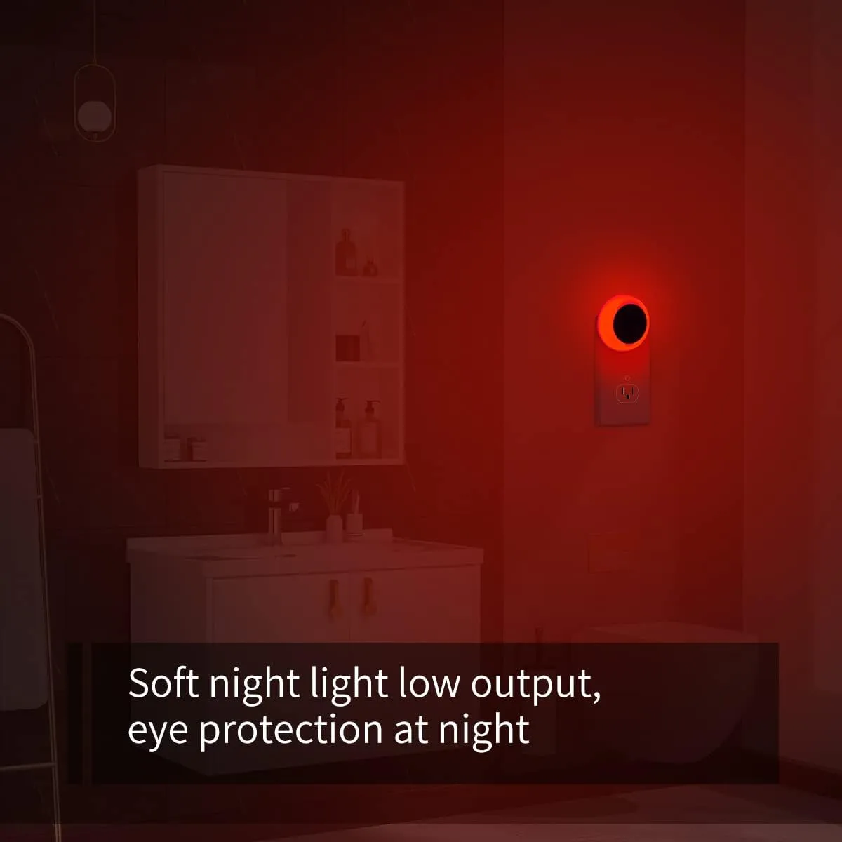 KINUR 6 Pack Red LED Plug into Wall with Dusk to Dawn sensors Plug in Night Lights for Kids Room, Bedroom, Bathroom, Baby Nursery,Stair Lights, Hallway Light