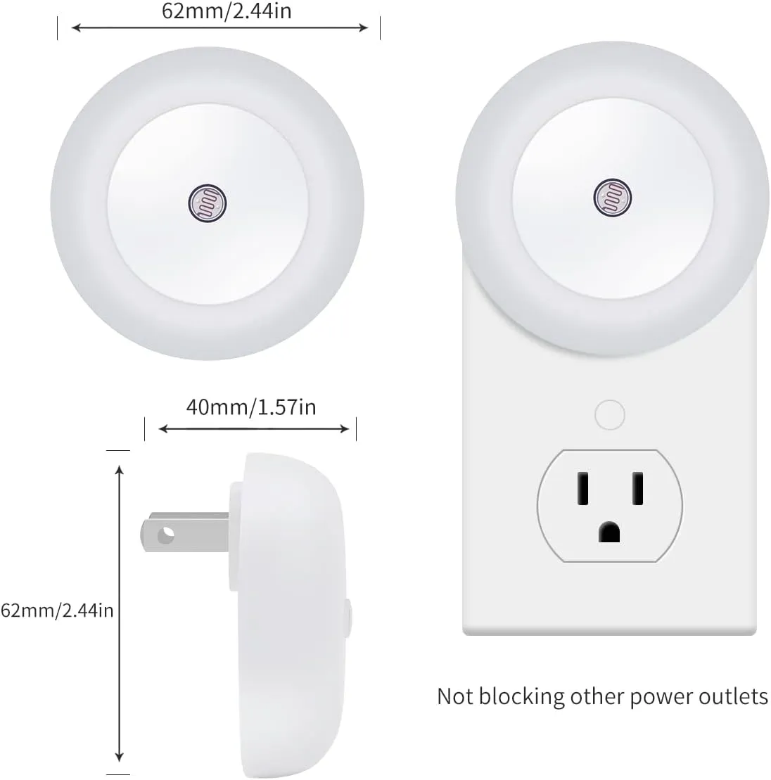 KINUR 6 Pack Red LED Plug into Wall with Dusk to Dawn sensors Plug in Night Lights for Kids Room, Bedroom, Bathroom, Baby Nursery,Stair Lights, Hallway Light