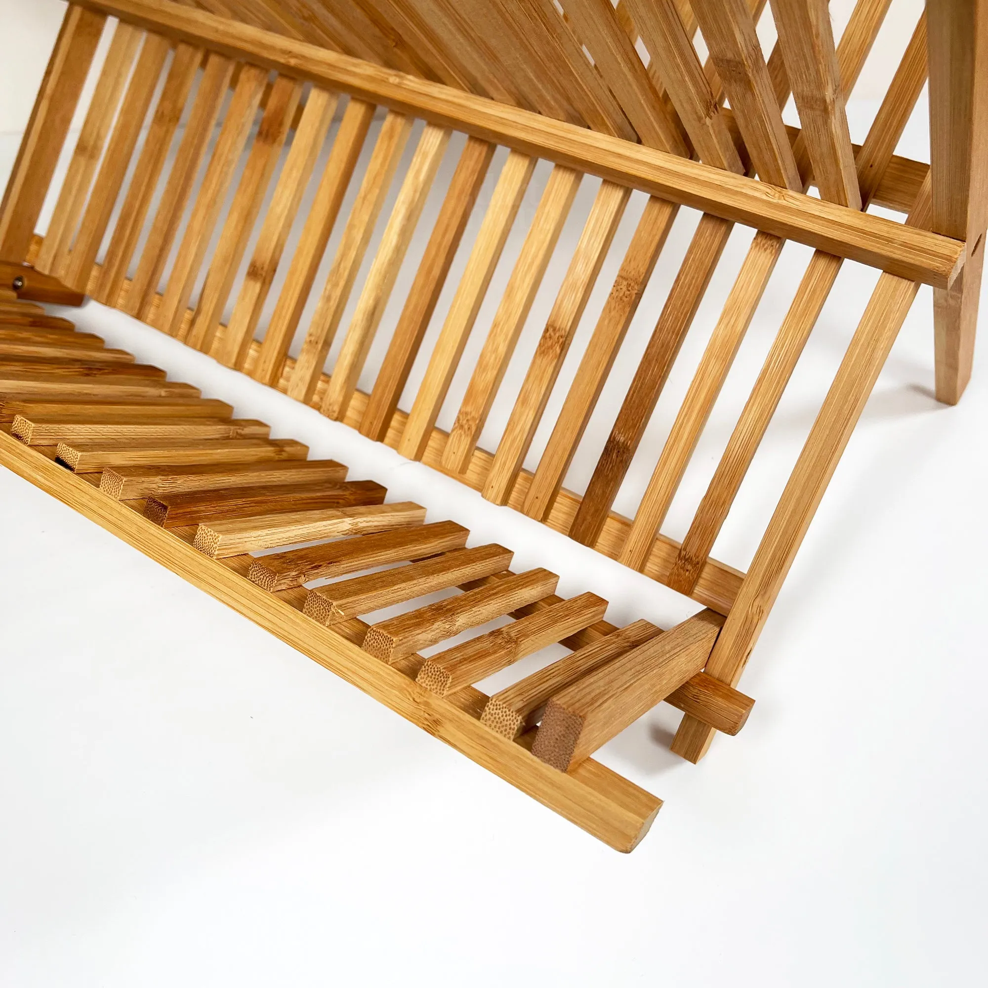 Large Bamboo 19 Slot Dish Rack