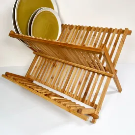 Large Bamboo 19 Slot Dish Rack