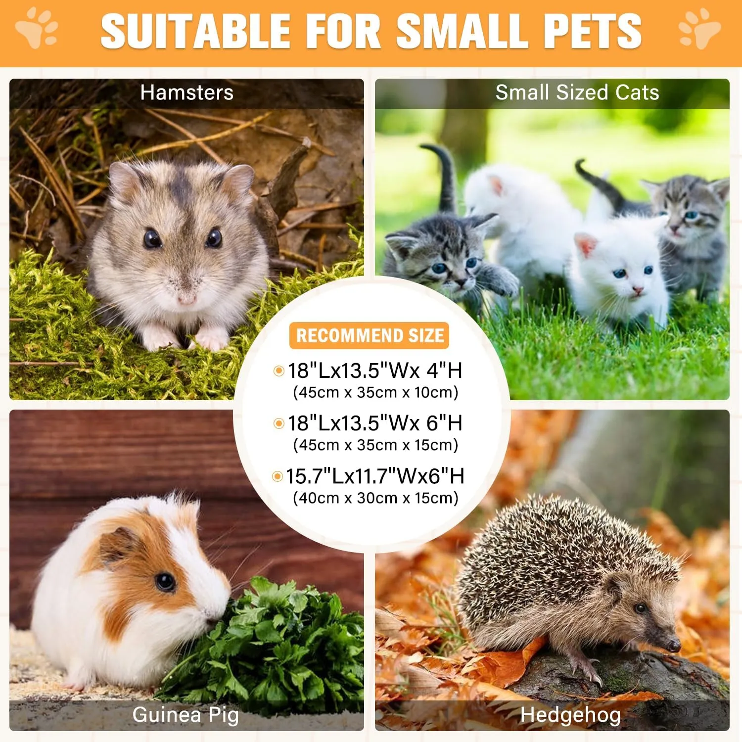 LIHONG Stainless Steel Cat Litter Box,Small Metal Litter Box for Small Cats Hamster Rabbits,No Smell,Non Stick,Easy to Clean(18" Lx14 Wx4 H,M)