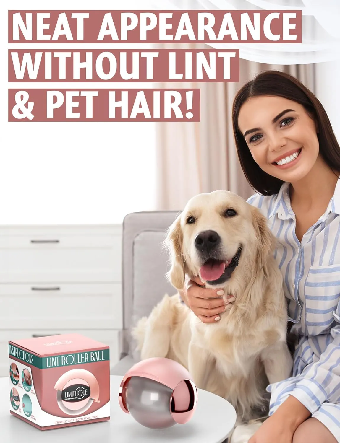 Lint Roller Ball, Premium Compact, and Reusable Lint Roller Ball, for Purse, House, and Travel, Effective Lint, Pet Hair and Debris Removal, Portable Sticky Gel Lint Ball, Dreamy Pink