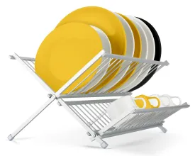 Miusco Dish Rack Aluminum Folding Drying Rack, 2-tier Dish Drainer
