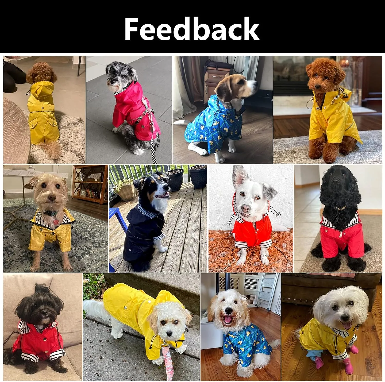 Morezi Dog Zip Up Raincoat with Reflective Buttons, Rain/Water Resistant, Adjustable Drawstring, Removable Hood, Raincoats with Legs 8lbs to 80lbs Available - Black - XL