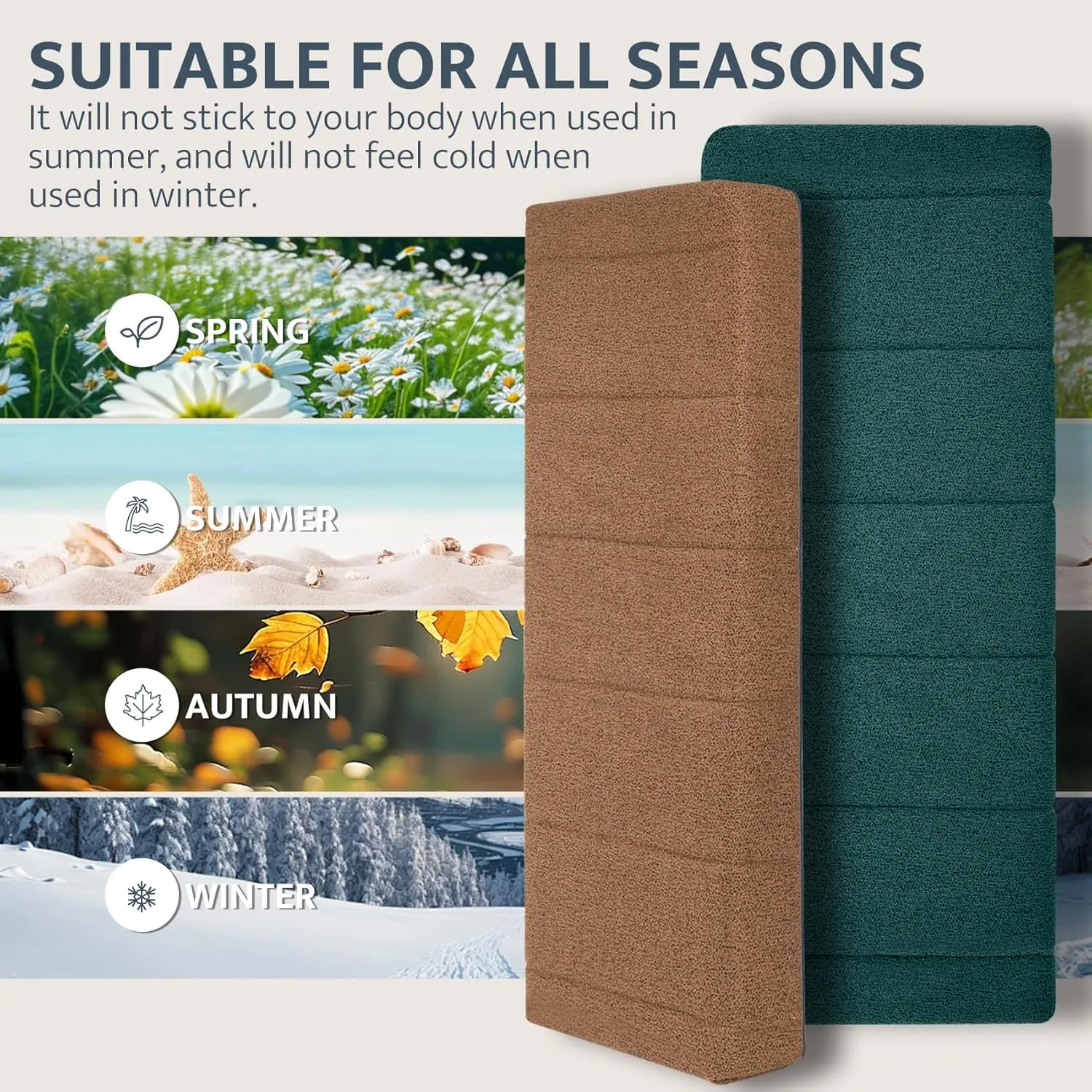 mudilun Custom Bench Cushion Window Seat Cushion Indoor Non-Slip Bench Cushions for Indoor Furniture 70D High Resilience Sponge Bay Window Cushion