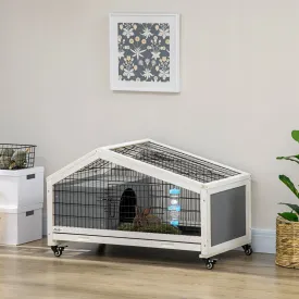 PawHut Rabbit Hutch with Water Bottle