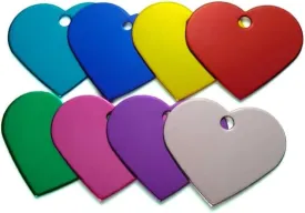 Personalized Anodized Heart Aluminum Pet ID Tags Collars Custom for Dog Cat, 26x25x1mm, 35X32X1mm