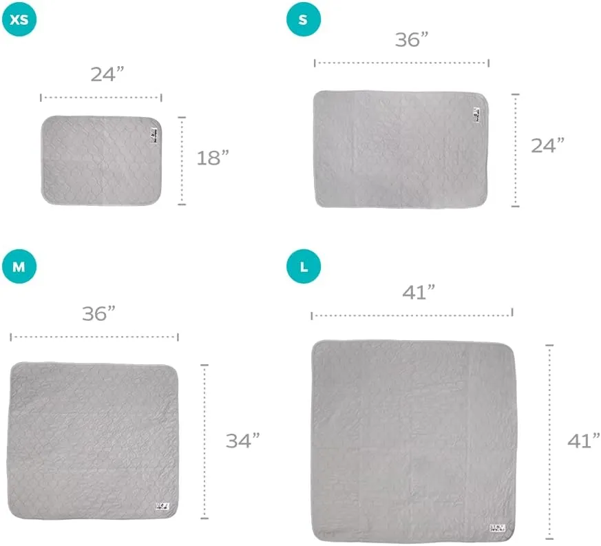 Pet Parents Pawtect Pads Washable Pee Pads for Dogs (2pack) of Premium Dog Pee Pads, Waterproof Puppy Pads & Reusable Dog Pads, Whelping Pads & Modern Pee Pads for Dogs (Grey, 18x24)
