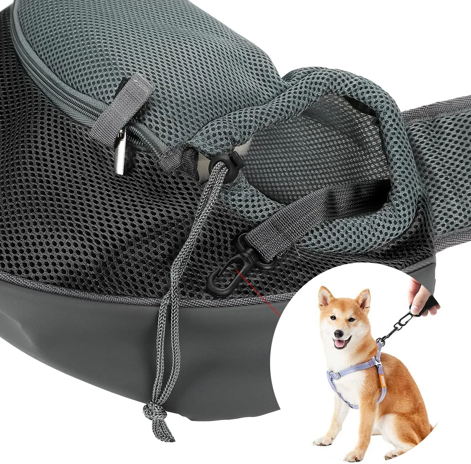 Pet Sling Carrier for Small Dogs Puppy Mesh Shoulder Bag Cat Dog Outdoor Holder Bag with Adjustable Padded Strap Hand Free Doggie Carrier Tote for Hiking Walking Travel Summer Satchel Under 12 Pounds