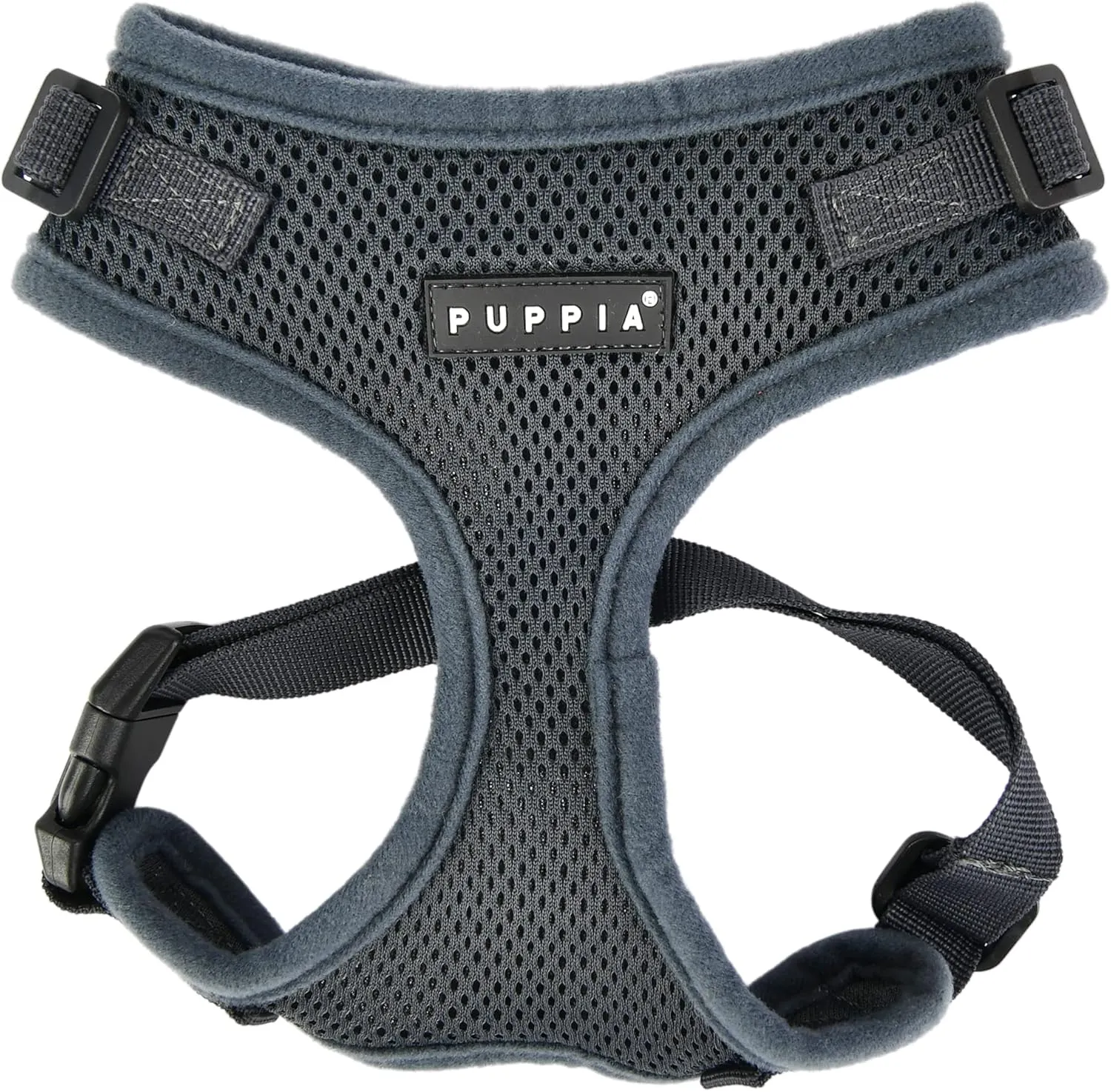 Puppia RiteFit Dog Harness Mesh Over-The-Head All Season No Pull No Choke Walking Training Adjustable Neck & Chest for Small & Medium Dog - Grey - Small