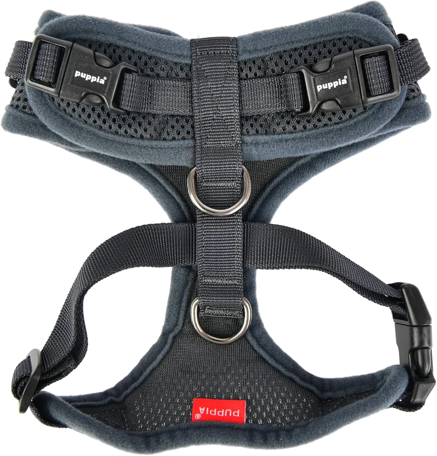 Puppia RiteFit Dog Harness Mesh Over-The-Head All Season No Pull No Choke Walking Training Adjustable Neck & Chest for Small & Medium Dog - Grey - Small