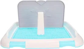 Puppy Dog Potty Tray Pee Pad Holder, Mesh Training Toilet for Small and Medium Dogs, Easy to Clean, Wall for Male Dogs, Ideal for Busy Owners (Blue)