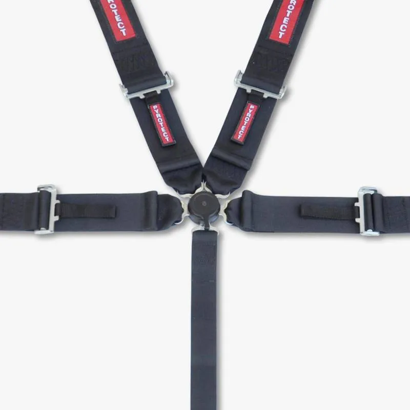 Pyrotect 6-Point Standard Camlock Harness w/ Bolt Plates - 3" Width - Pull Up Adjust - Red