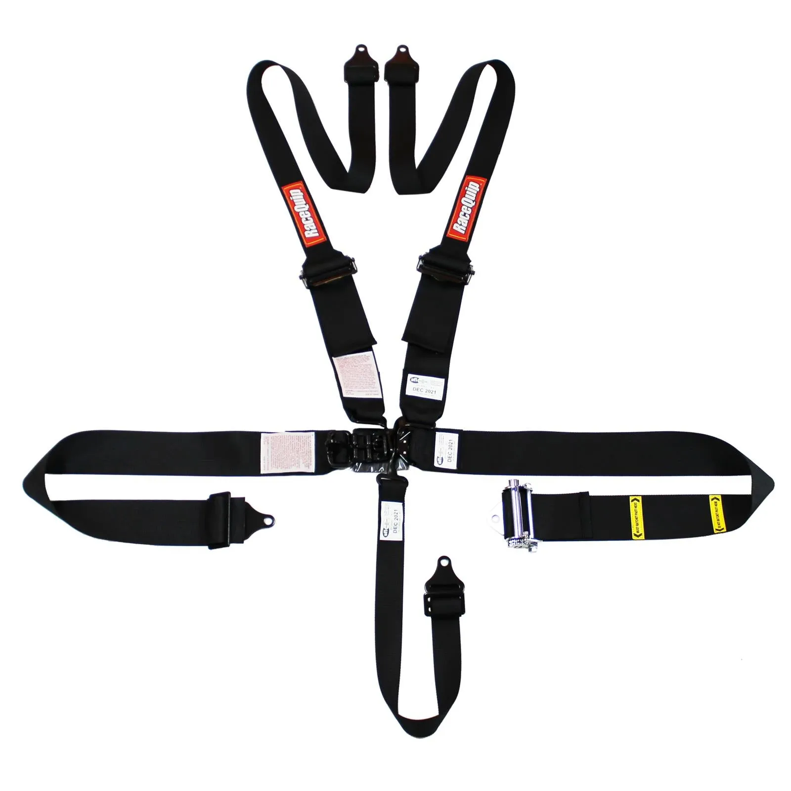 RaceQuip Latch & Link HANS/FHR SFI 16.1 [5 Point Pull Down w/ Black Hardware] Harness Set - Black