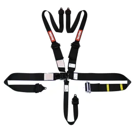 RaceQuip Latch & Link HANS/FHR SFI 16.1 [5 Point Pull Down w/ Black Hardware] Harness Set - Black