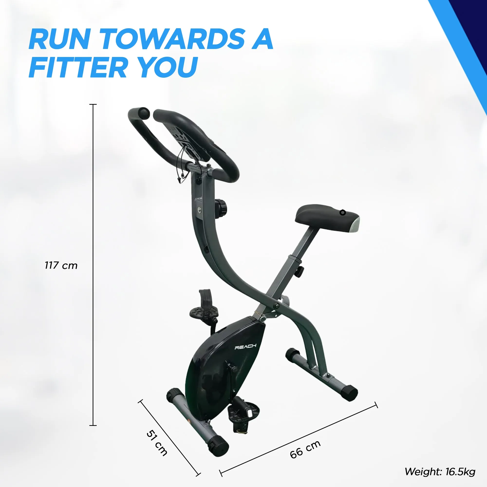 Reach Contempo Foldable Exercise Cycle Perfect for Home Gym | X-Bike | Best Exercise Bike for Full Body Cardio Workouts.