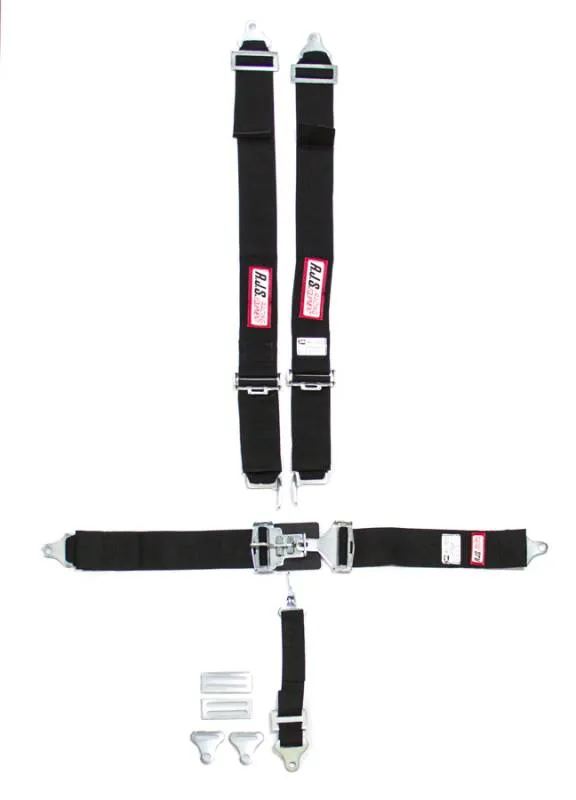 RJS 5-Point Harness - Individual Shoulder Harness - Bolt-In Mount - 2" Anti-Sub - Black