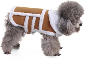 Rypet Small Dog Winter Coat - Shearling Fleece Dog Warm Coat for Small to Medium Breeds Coffee, Large