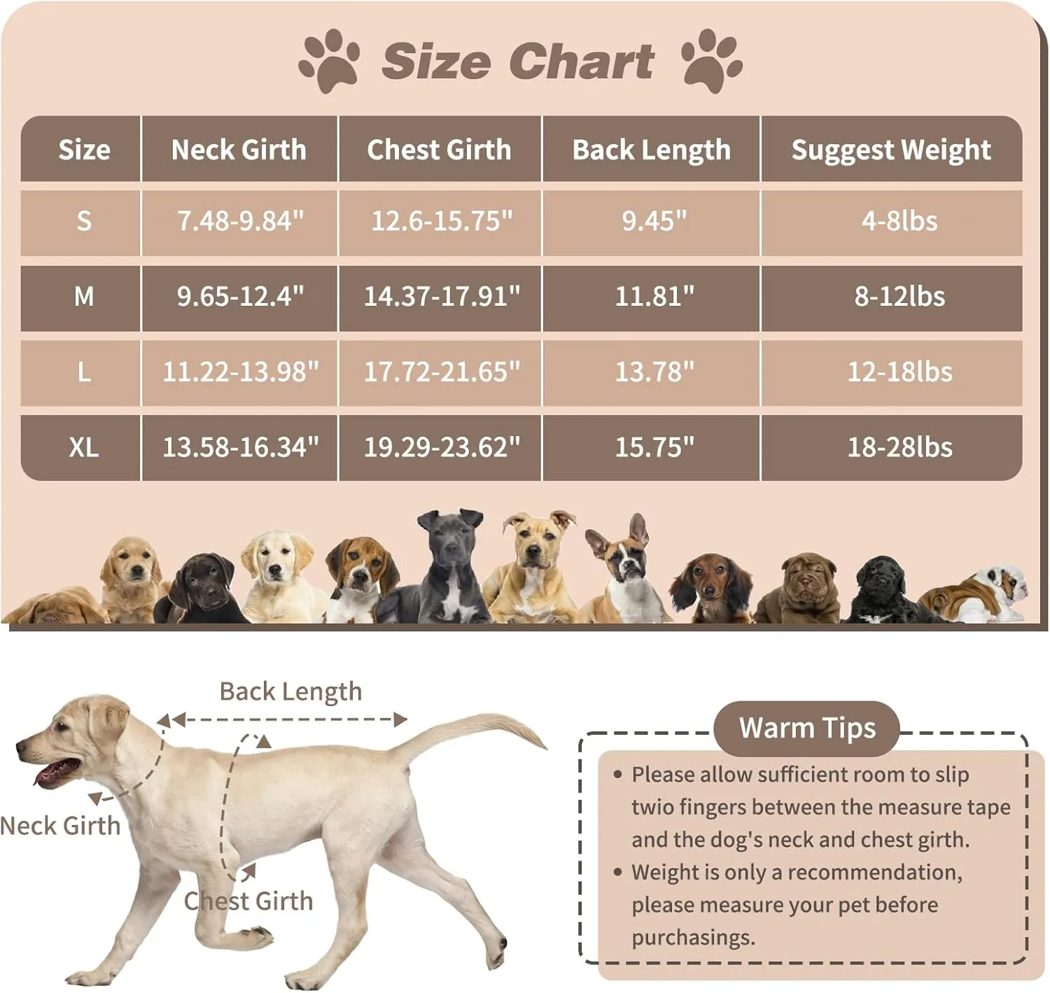 Rypet Small Dog Winter Coat - Shearling Fleece Dog Warm Coat for Small to Medium Breeds Coffee, Large