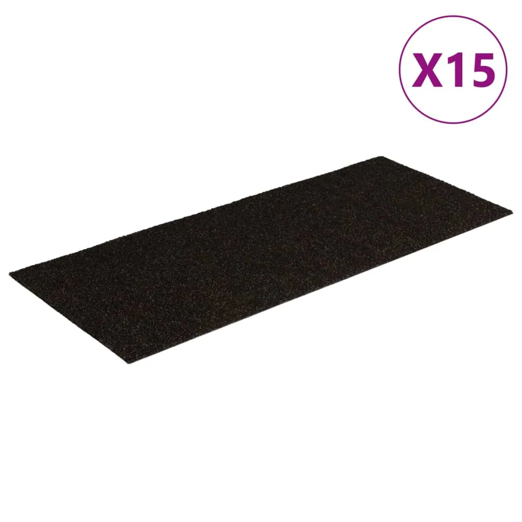 Self-adhesive Stair Mats Rectangular 15 pcs 60x25 cm Dark Brown