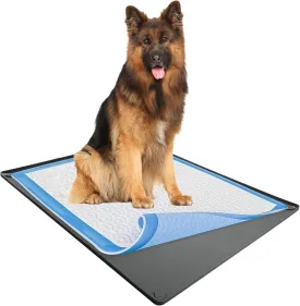 Skywin Dog Pad Holder Tray, 27.5 x 44 Inches Puppy Pee Pad Holder for Dogs, Easy to Clean and Store, Silicone Training Pad Holder (Grey)