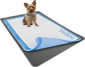 Skywin Dog Pad Holder Tray for 24x36 Inches Training Pads - Easy to Clean and Store Perfect for Dog Potty Tray  Silicon Wee Wee Pad Holder, No Spill Pee Pad Holder for Dogs (Grey)
