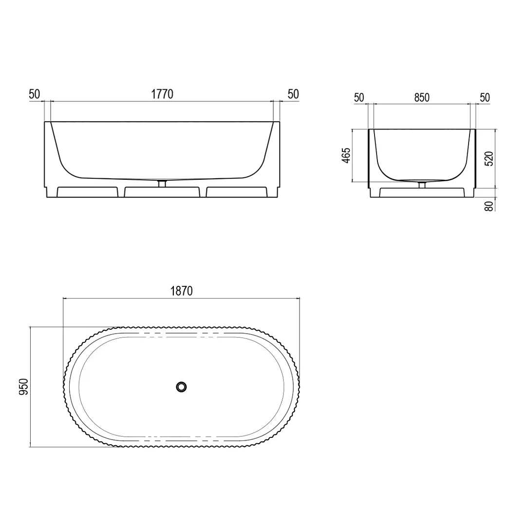 TULLE FREESTANDING BATH 1870X950X600
