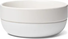 Waggo Ceramic Cling Dog Bowl with Rubber Bottom for Small and Large Breeds - Heavyweight Bowl with Anti-Skid Non Slip Rubber Bottom, Dishwasher Safe (Small, White)