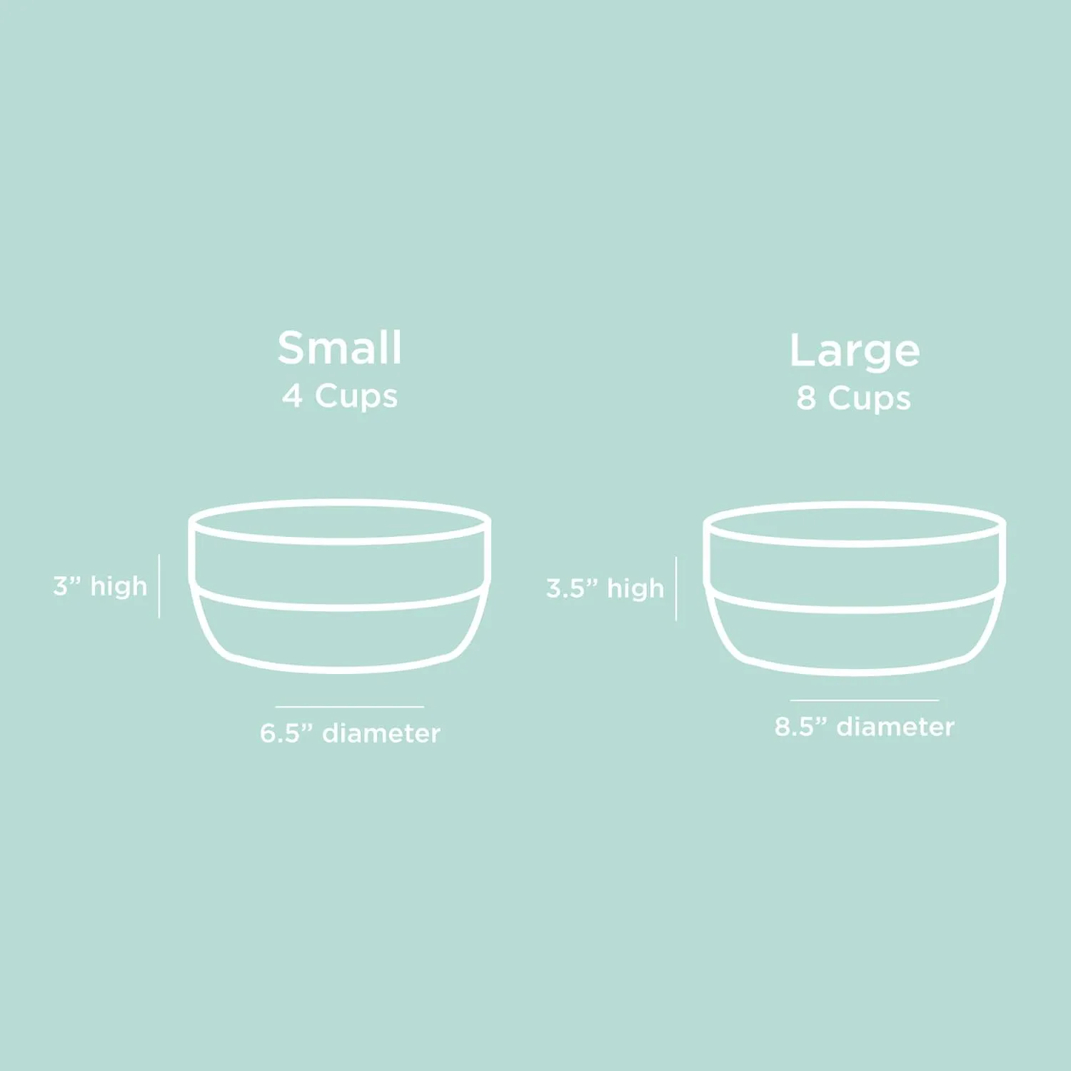 Waggo Ceramic Cling Dog Bowl with Rubber Bottom for Small and Large Breeds - Heavyweight Bowl with Anti-Skid Non Slip Rubber Bottom, Dishwasher Safe (Small, White)