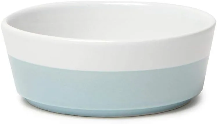 Waggo Dipper Ceramic Dog Bowl for Small and Large Breeds - Heavyweight and Durable Pet Food and Water Dish Crock, Dishwasher Safe, Modern (Cloud, Large)