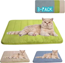 Washable Pet Bed Mat (23.6 x 15.8 Inch)  3-Pack for Indoor/Outdoor Use, Soft Sleeping Mat for Cats, Small Pets, Kitty, Puppy, Rabbit  Cozy Bedding Pads for Pets Up to 20lbs