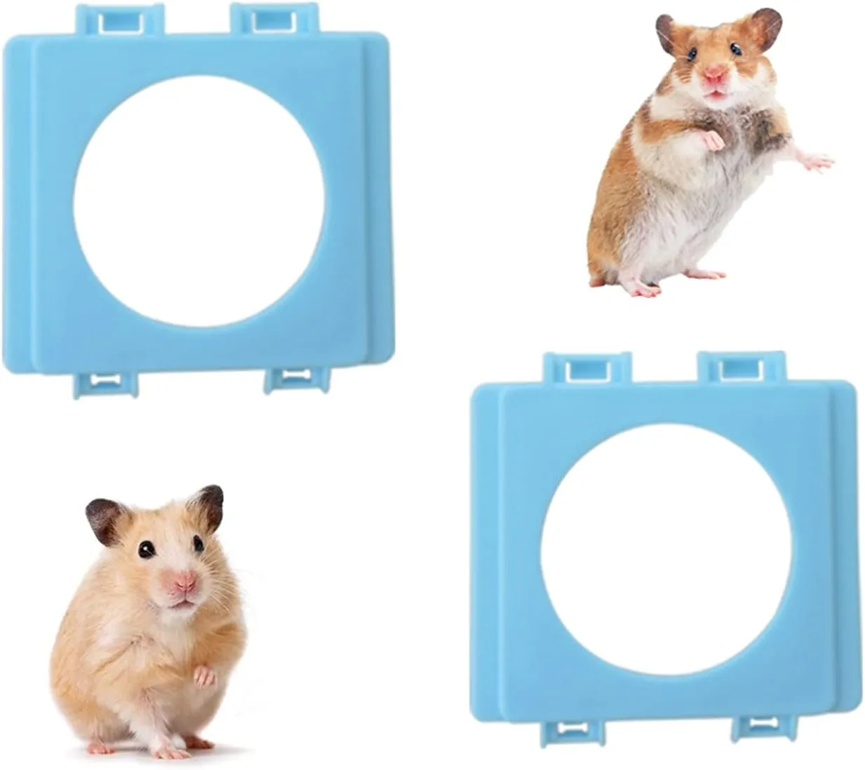 WishLotus Hamster Tunnel Pipe Fittings, 4pc 2.3 Inches Cage Tunnel Connector, External Interface Accessories Module (Blue, 2pc)