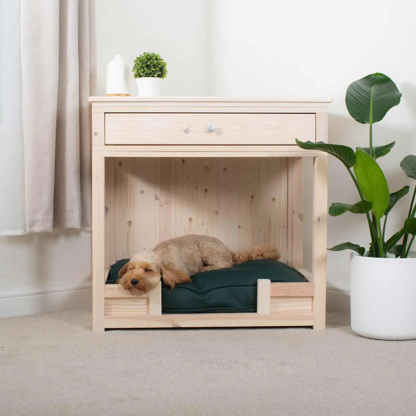 Wooden Salcombe Open Dog Crate with Drawer by Lords & Labradors