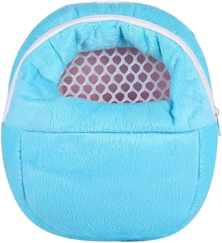 Yosoo Portable African Hedgehog Hamster Breathable Pet Dog Carrier Bags Handbags Puppy Cat Travel Backpack (S, White Mesh - Blue)