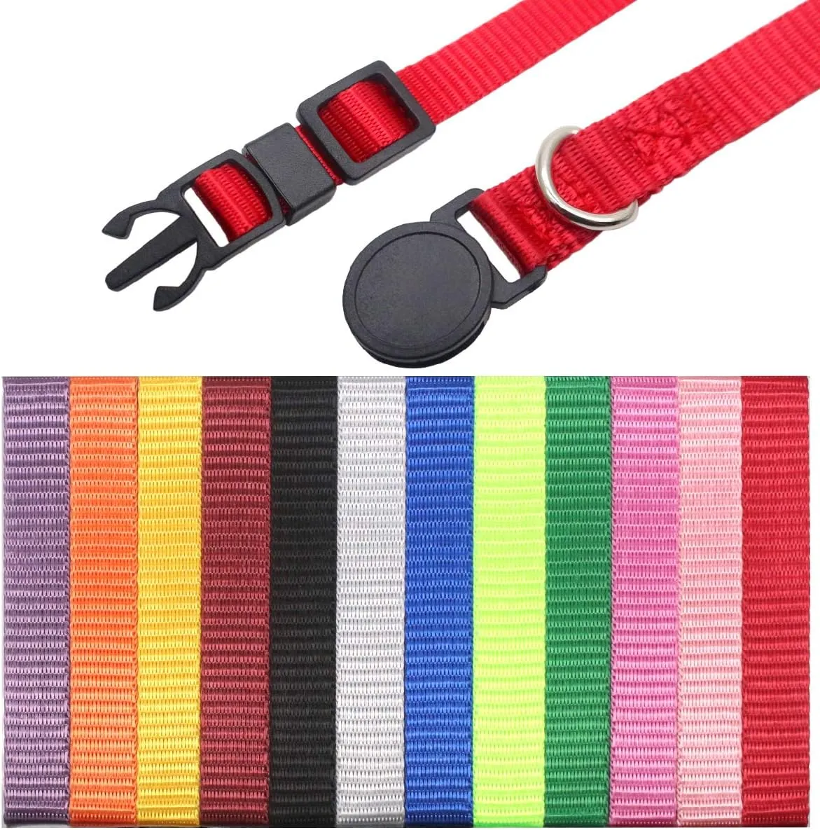 YOY 12 pcs/Set Soft Nylon Puppy Whelping ID Collars - Adjustable Breakaway Litter Collars Baby Dog ID Bands Pet Identification for Breeders with Record Keeping Charts, Neck 7" - 10.2"